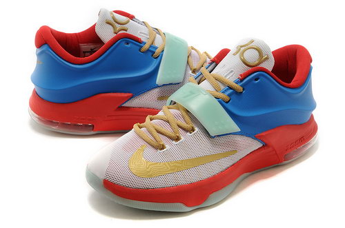 Womens Nike Kd Vii 7 Blue Red Gold Portugal